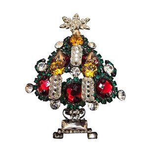 Fabulous Vintage New VRBA Dimensional Christmas Tree Brooch (A8736)